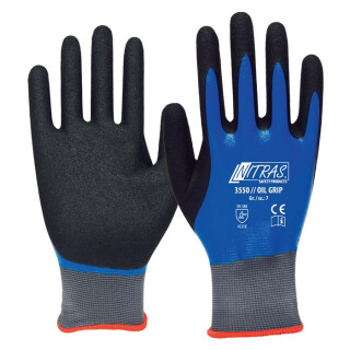 Handschuhe OIL GRIP Gr.7-11 grau/blau/schwarz EN 388 PSA II NITRAS