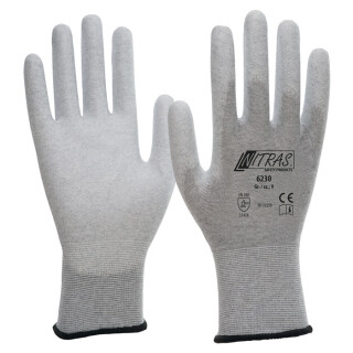 Handschuhe 6230 Gr.5-11 grau/weiß EN 388,EN 16350 PSA II NITRAS