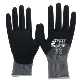 NITRAS-8710 Handschuhe SKIN-FLEX 8710 Gr.7-11 grau/schwarz EN 388 PSA II